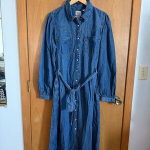 Levi’s Journey Long-Sleeve Maxi Dress Blue XXL NWT